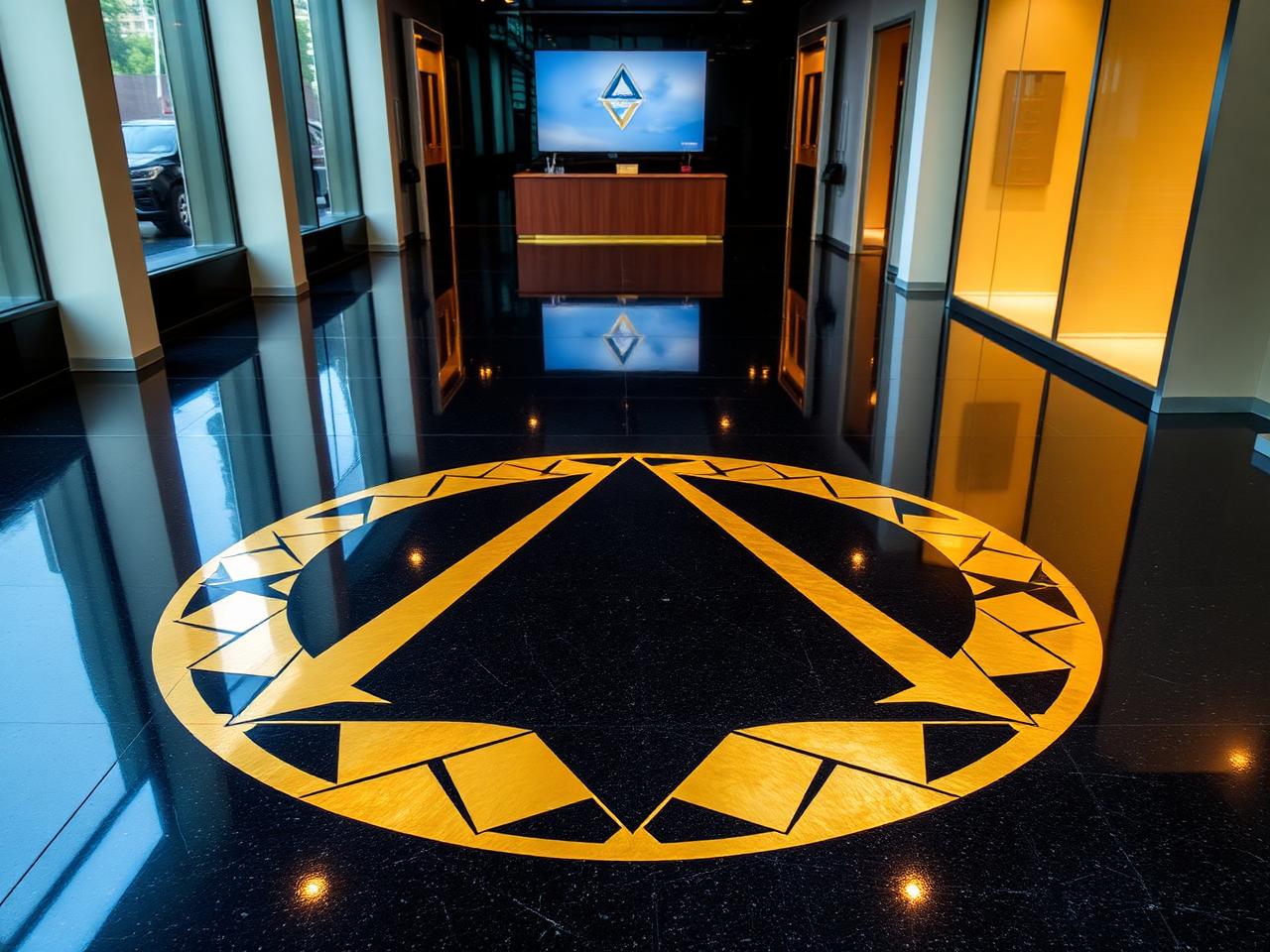 Car dealership after epoxy flooring application
